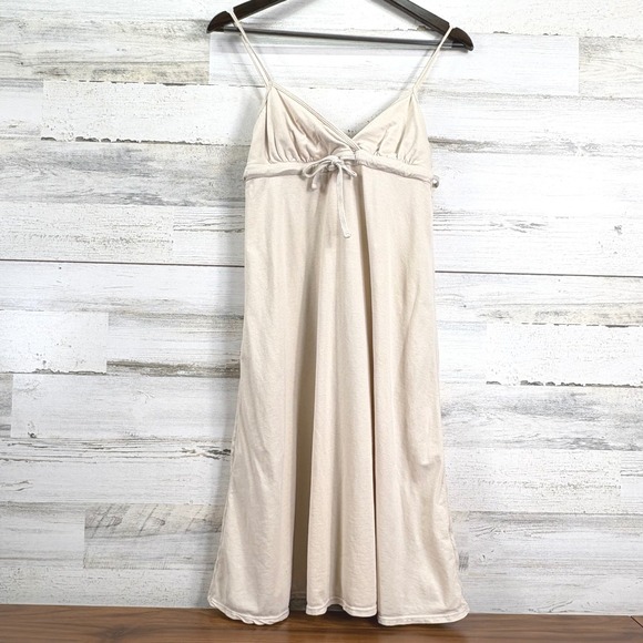 James Perse Dresses & Skirts - James Perse Standard Size 1 Small Cream Spaghetti Strap Midi Dress Supima Cotton